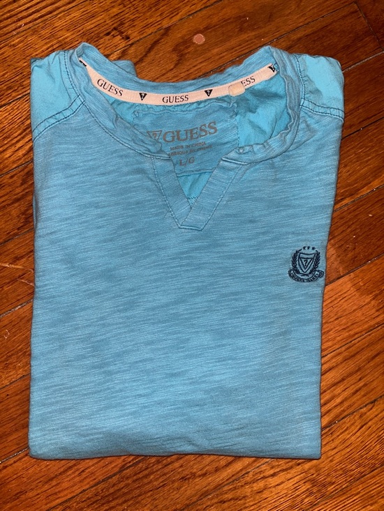 Guess Men's Teal Johnny Collar Short Sleeve Tee - Picture 8 of 9